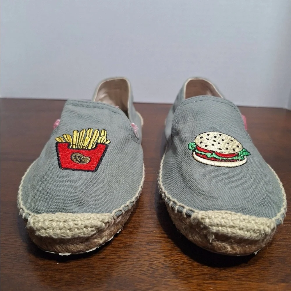 Steve Madden Gray Espadrilles with Fun Embroidery